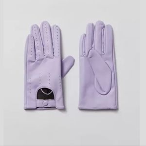 Urban Outfitters Faux Leather Moto Gloves in Lavender